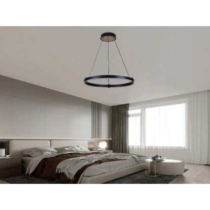 Brilagi - Lámpara colgante LED regulable suspendida por cable CIRCLE LED/85W/230V 3000-6500K Ø 60 cm negro/dorado + control remoto