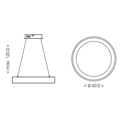 BRILAGI - LED Lámpara colgante regulable en cable FALCON II LED/99W/230V 3000-6500K Ø 60 cm beige + control remoto