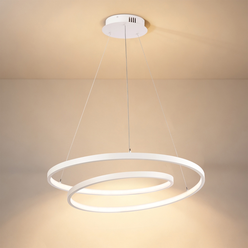 Brilagi - Lámpara colgante LED regulable TWISTER con cable de suspensión, 48 W, 230 V, 3000–6000 K, Ø 50 cm, blanca + mando a distancia