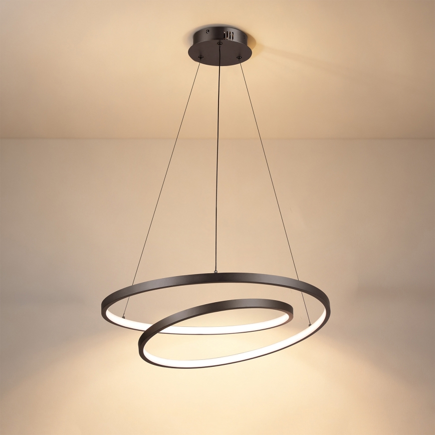 Brilagi - Lámpara colgante LED regulable suspendida por cable TWISTER LED/48W/230V 3000-6000K Ø 50 cm negra + control remoto