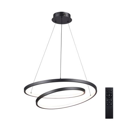 Brilagi - Lámpara colgante LED regulable suspendida por cable TWISTER LED/48W/230V 3000-6000K Ø 50 cm negra + control remoto
