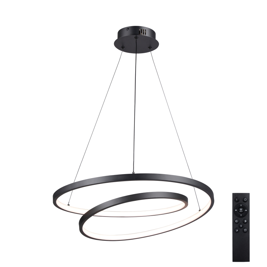Brilagi - Lámpara colgante LED regulable suspendida por cable TWISTER LED/48W/230V 3000-6000K Ø 50 cm negra + control remoto