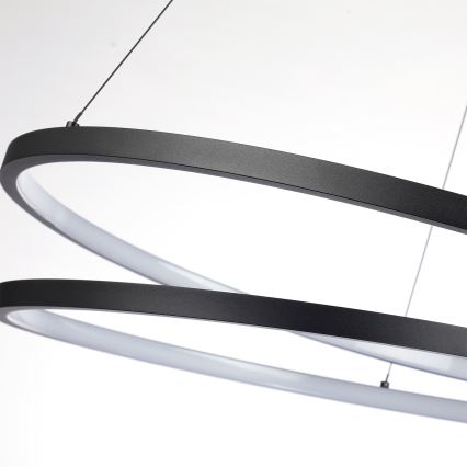Brilagi - Lámpara colgante LED regulable suspendida por cable TWISTER LED/48W/230V 3000-6000K Ø 50 cm negra + control remoto