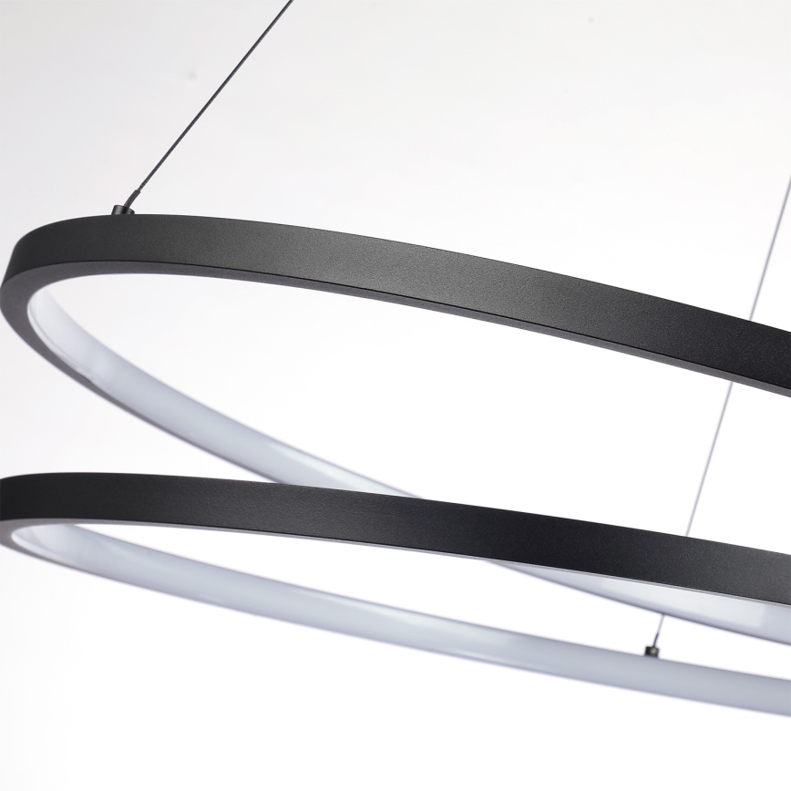 Brilagi - Lámpara colgante LED regulable suspendida por cable TWISTER LED/48W/230V 3000-6000K Ø 50 cm negra + control remoto