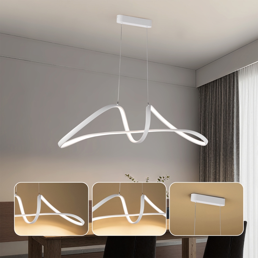 Brilagi - Lámpara colgante LED regulable con cable TWISTER LED/60W/230V 3000-6000K blanco + control remoto