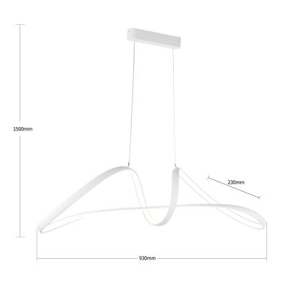 Brilagi - Lámpara colgante LED regulable con cable TWISTER LED/60W/230V 3000-6000K blanco + control remoto