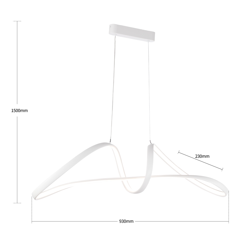 Brilagi - Lámpara colgante LED regulable con cable TWISTER LED/60W/230V 3000-6000K blanco + control remoto