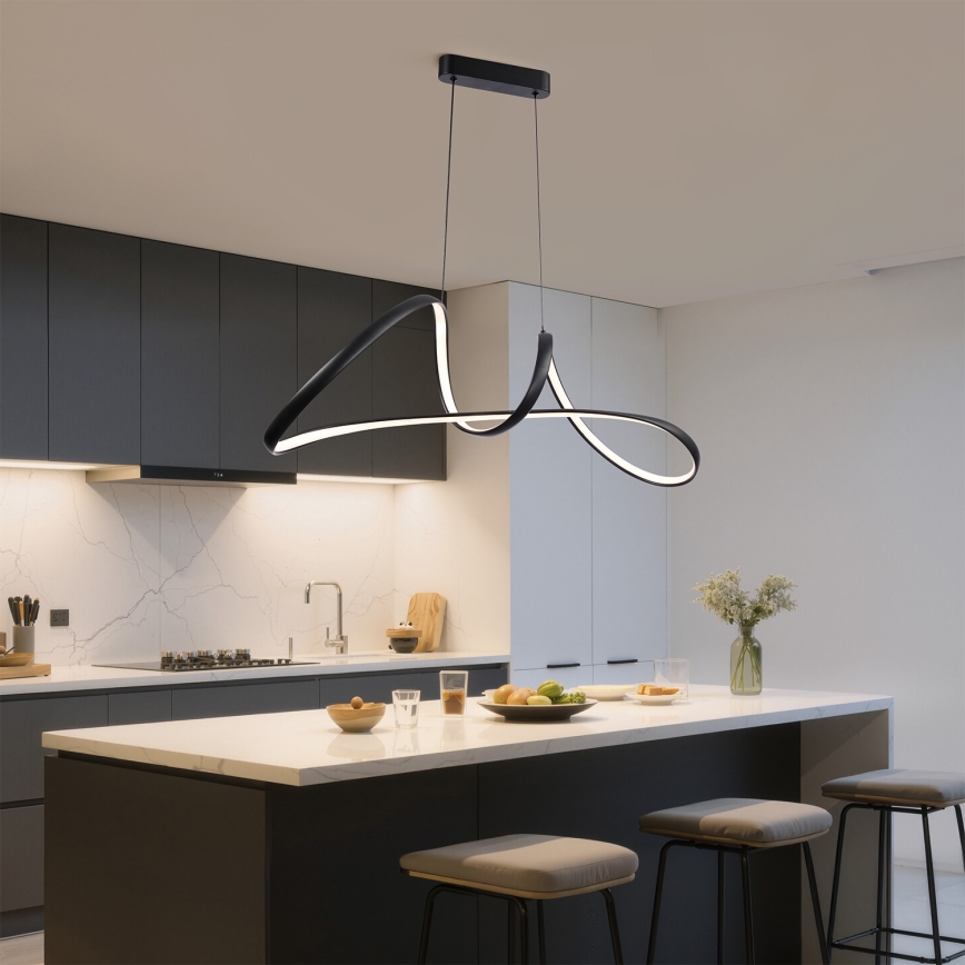 Brilagi - Lámpara colgante LED regulable en cable TWISTER LED/60W/230V 3000-6000K negra + control remoto