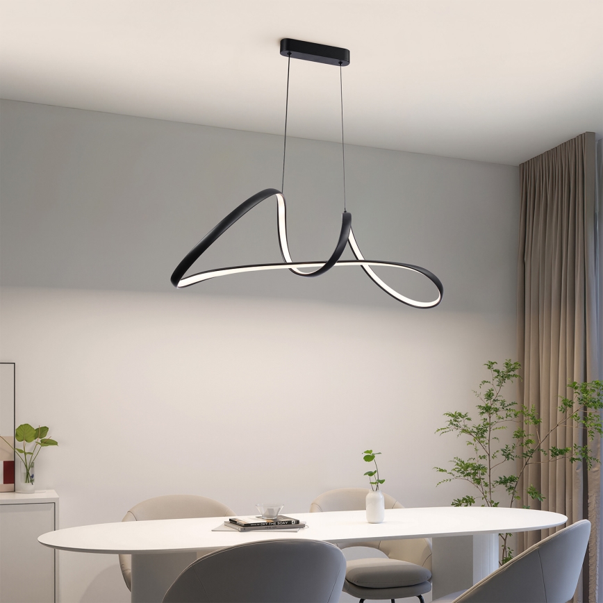 Brilagi - Lámpara colgante LED regulable en cable TWISTER LED/60W/230V 3000-6000K negra + control remoto