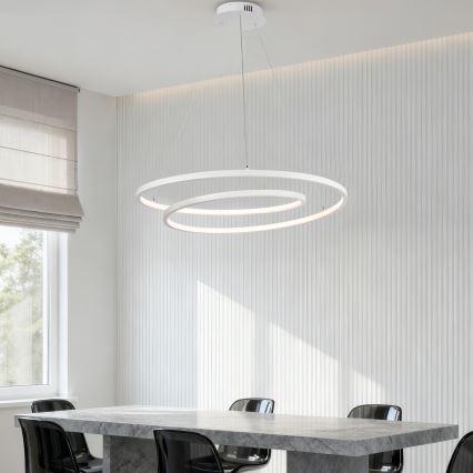 Brilagi - Lámpara colgante LED regulable con cable TWISTER LED/75W/230V 3000-6000K diámetro 70 cm blanca + mando a distancia