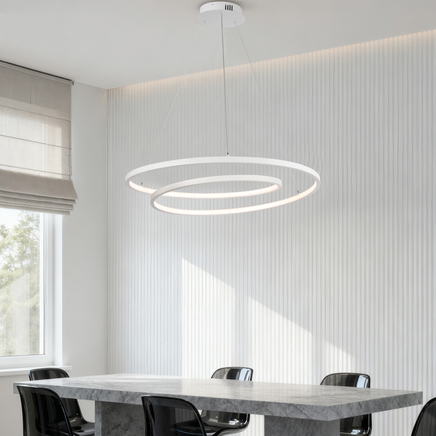 Brilagi - Lámpara colgante LED regulable con cable TWISTER LED/75W/230V 3000-6000K diámetro 70 cm blanca + mando a distancia