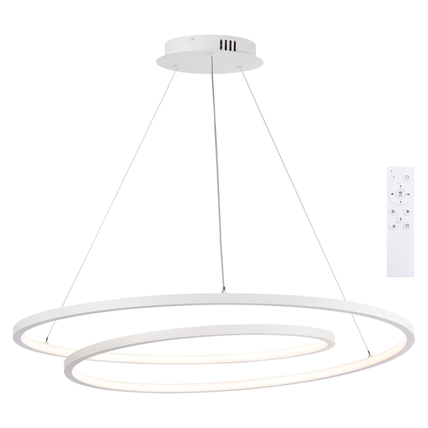 Brilagi - Lámpara colgante LED regulable TWISTER 105W/230V 3000-6000K Ø 100 cm blanca + control remoto