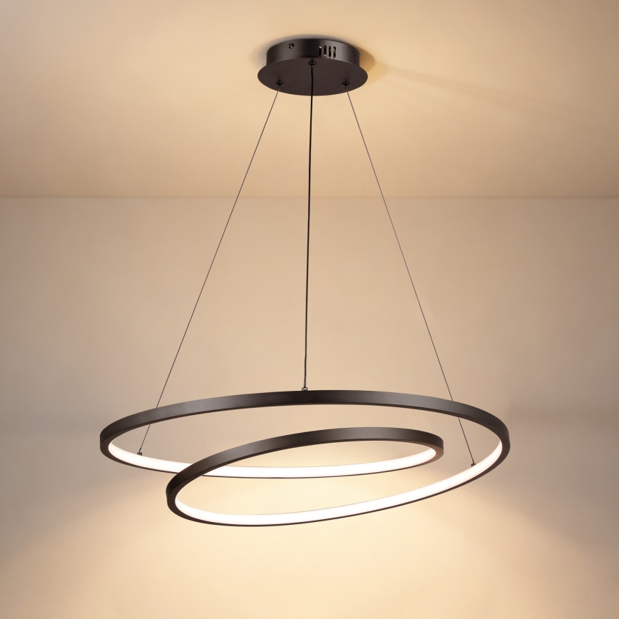 Brilagi - Lámpara colgante LED regulable en cable TWISTER LED/75W/230V 3000-6000K Ø 70 cm negra + mando a distancia