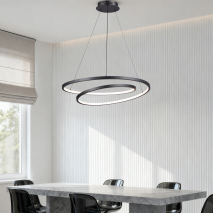 Brilagi - Lámpara colgante LED regulable en cable TWISTER LED/75W/230V 3000-6000K Ø 70 cm negra + mando a distancia