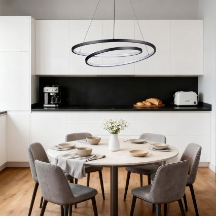 Brilagi - Lámpara colgante LED regulable en cable TWISTER LED/75W/230V 3000-6000K Ø 70 cm negra + mando a distancia