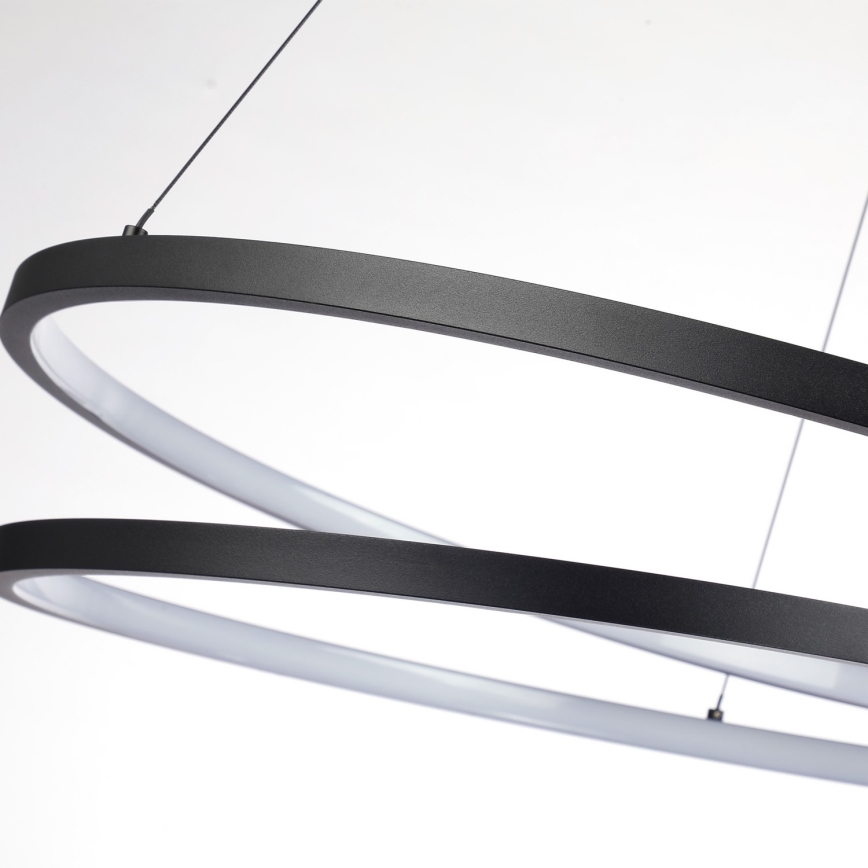 Brilagi - Lámpara colgante LED regulable en cable TWISTER LED/75W/230V 3000-6000K Ø 70 cm negra + mando a distancia