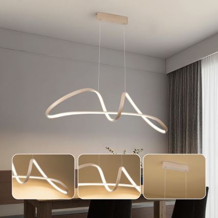 Brilagi - Lámpara colgante regulable de cable TWISTER LED/60W/230V 3000-6000K beige + mando a distancia