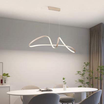 Brilagi - Lámpara colgante regulable de cable TWISTER LED/60W/230V 3000-6000K beige + mando a distancia