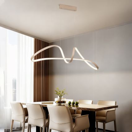 Brilagi - Lámpara colgante regulable de cable TWISTER LED/60W/230V 3000-6000K beige + mando a distancia