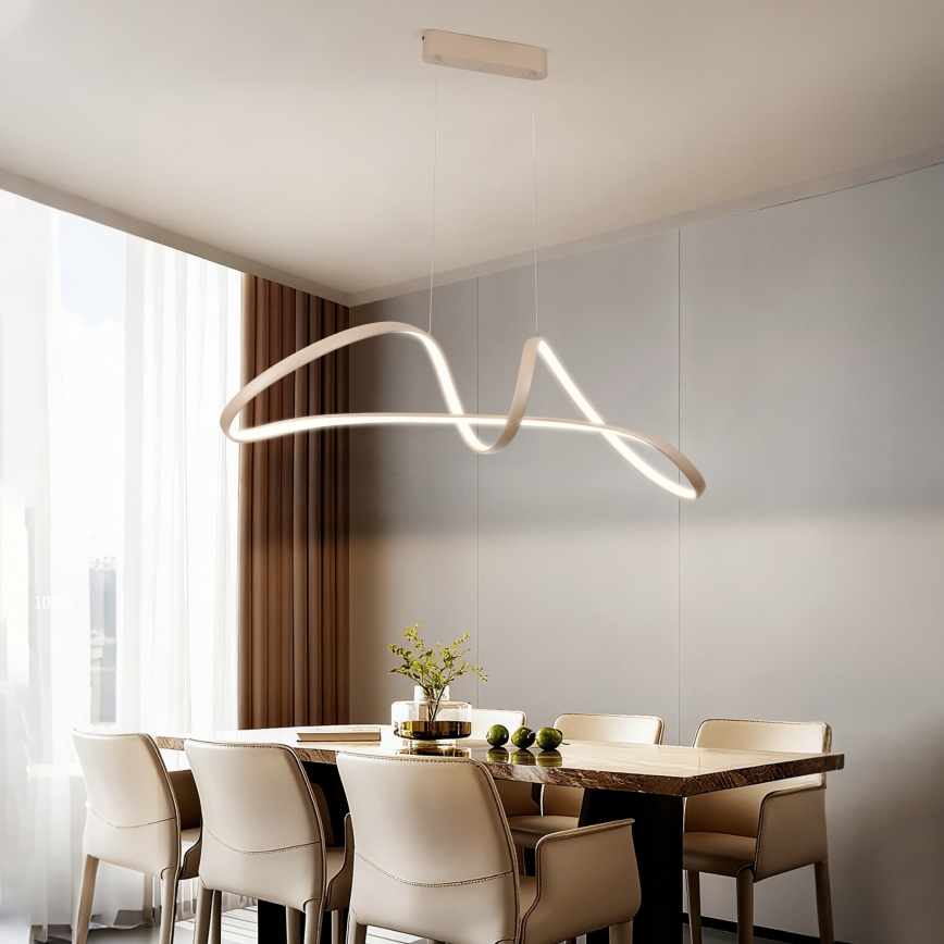 Brilagi - Lámpara colgante regulable de cable TWISTER LED/60W/230V 3000-6000K beige + mando a distancia