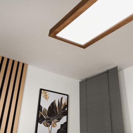 Brilagi - Lámpara de techo LED para baño WOODY FRAME LED/50W/230V 120x30 cm IP44 roble cerezo