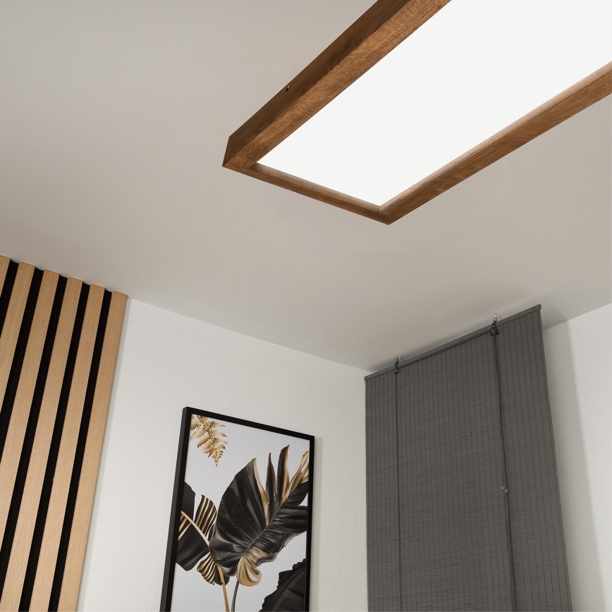 Brilagi - Lámpara de techo LED para baño WOODY FRAME LED/50W/230V 120x30 cm IP44 roble cerezo