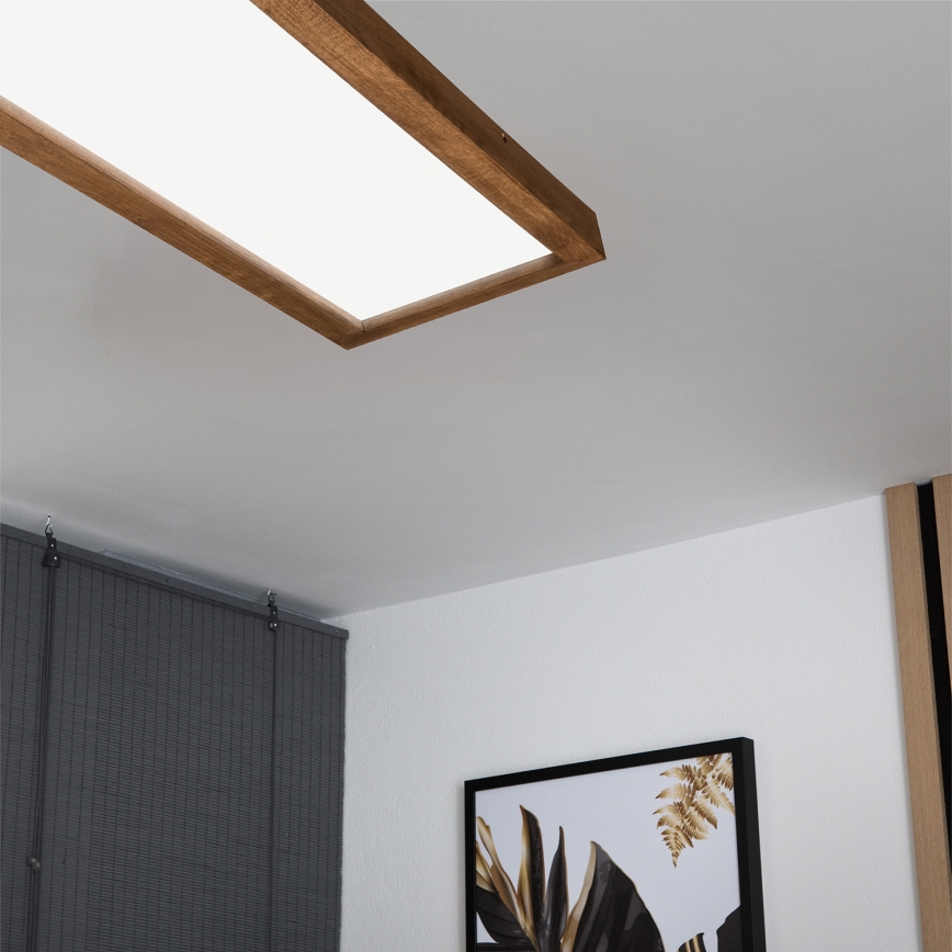 Brilagi - Lámpara de techo LED para baño WOODY FRAME LED/50W/230V 120x30 cm IP44 roble cerezo