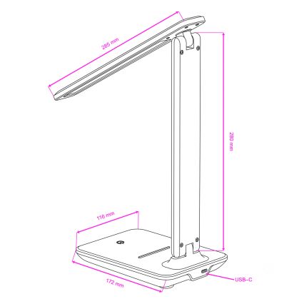 BRILAGI - Lámpara de mesa regulable MODO LED/7W/230V 3000/4000/6500K marrón