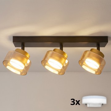 Brilagi - LED Lámpara de focos AURA LUX 3xGX53/30W/230V negro/dorado