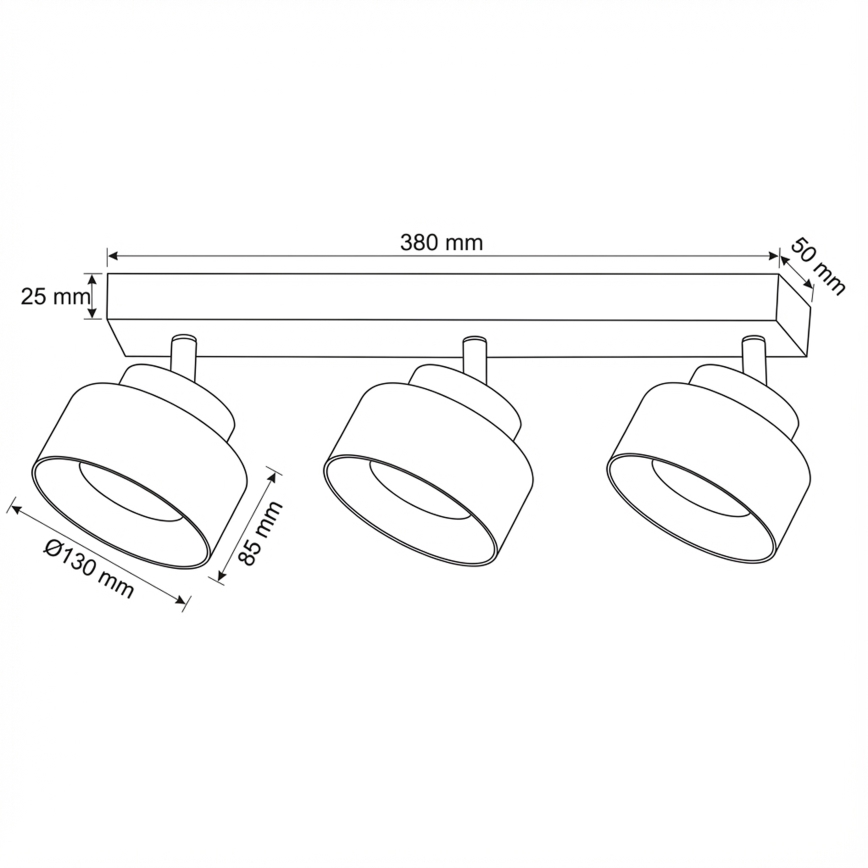 Brilagi - LED Lámpara de focos AURA LUX 3xGX53/30W/230V negro/dorado