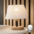 Brilagi - LED Lámpara de mesa ANTHONY 1xE14/40W/230V roble/blanco