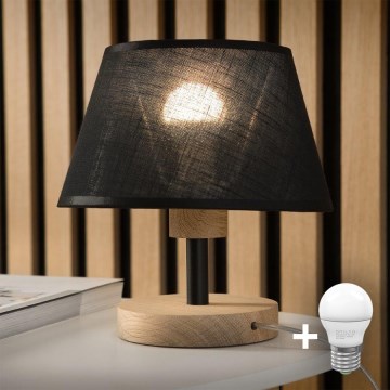 Brilagi - LED Lámpara de mesa ANTHONY 1xE14/40W/230V roble/negro