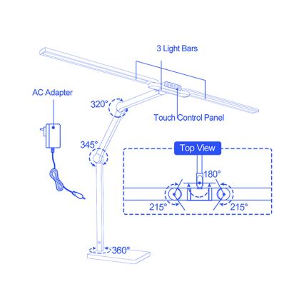 BRILAGI - Lámpara de sobremesa táctil LED regulable VARIO LED/24W/230V 3000-6500K CRI 92 blanca