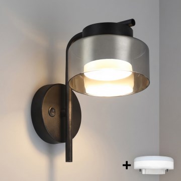Brilagi - LED Lámpara de pared AURA LUX 1xGX53/30W/230V negro/ahumado