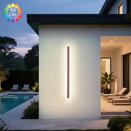BRILAGI - Aplique de pared LED para exterior LINEAR LED/32W/230V 3000K IP65 140 cm marrón CRI 90