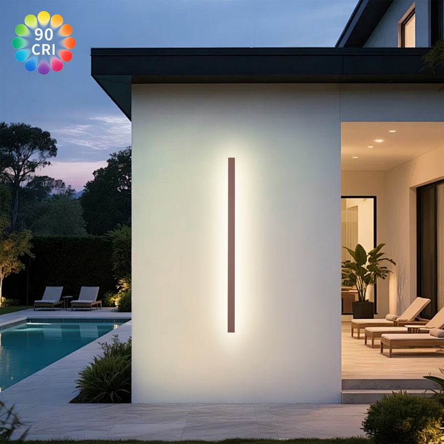 BRILAGI - Aplique de pared LED para exterior LINEAR LED/32W/230V 3000K IP65 140 cm marrón CRI 90