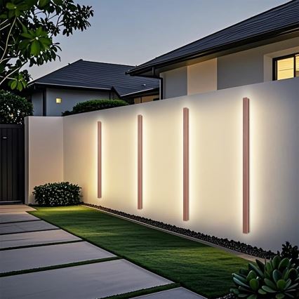 BRILAGI - Aplique de pared LED para exterior LINEAR LED/32W/230V 3000K IP65 140 cm marrón CRI 90