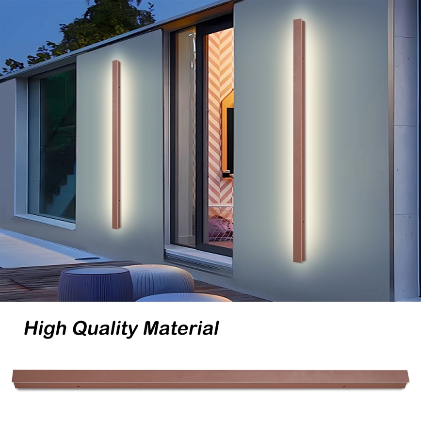 BRILAGI - Aplique de pared LED para exterior LINEAR LED/32W/230V 3000K IP65 140 cm marrón CRI 90