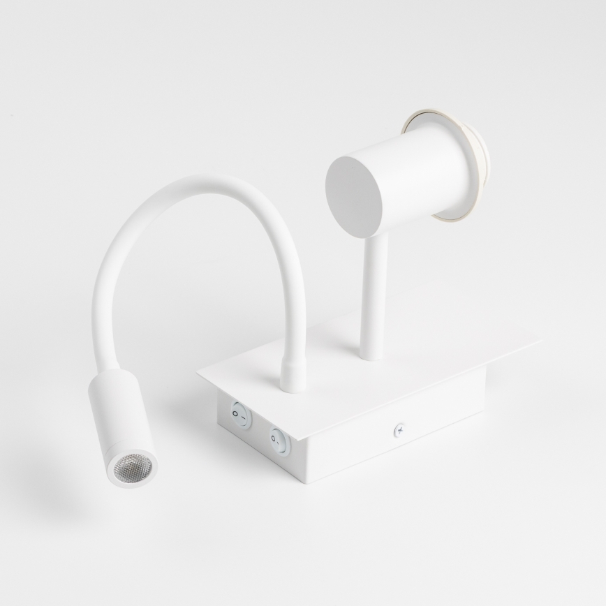 Brilagi - Lámpara de pared LED flexible NUBILA 1xE27/25W/230V + LED/3W blanco/gris claro