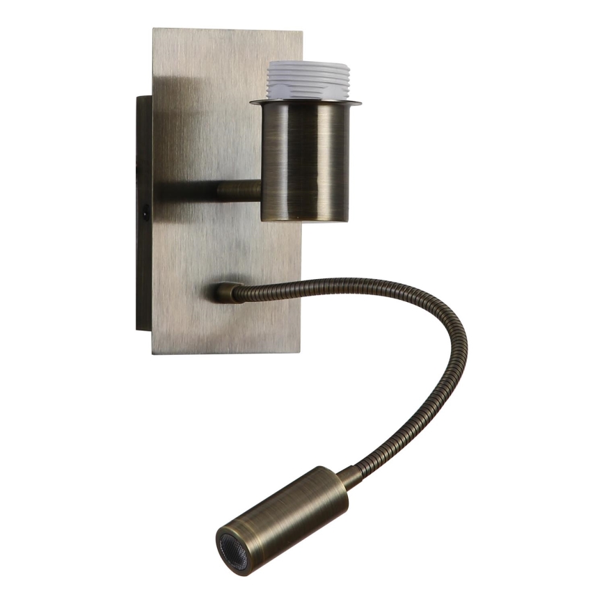 Brilagi - Lámpara de pared LED flexible NUBILA 1xE27/25W/230V + LED/3W latón/amarillo