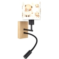 BRILAGI - LED Lámpara de pared infantil flexible BOBO WOOD 1xE27/25W/230V + LED/3W roble/negro/blanco/ositos