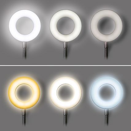 Brilagi -LED Lámpara de pinza regulable ORBELA LED/8W/5V 3000/4000/5000K negra