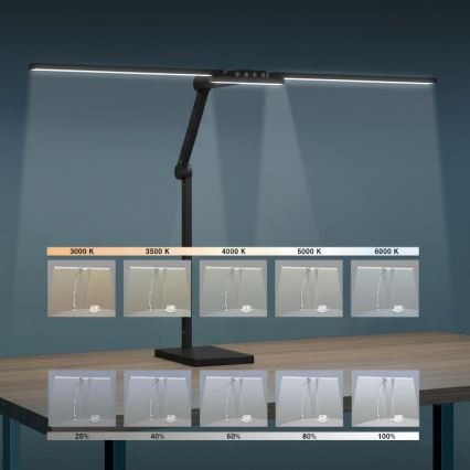 Brilagi - Lámpara de mesa LED regulable con control táctil VARIO LED/24W/230V 3000-6500K CRI 92 negra