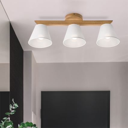 Brilagi - LED  Lámpara de techo ANTHONY 3xE14/40W/230V roble/blanco