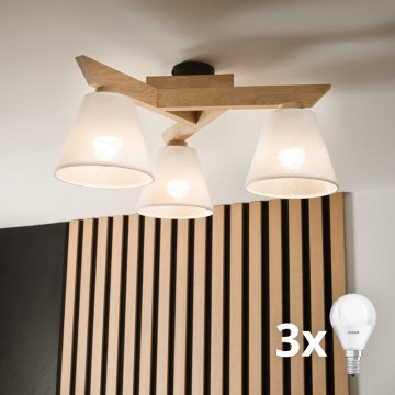 Brilagi - LED  Lámpara de techo ANTHONY 3xE14/40W/230V roble/blanco