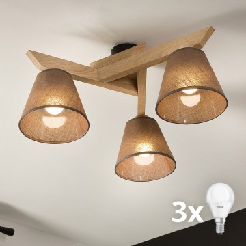 Brilagi - LED  Lámpara de techo ANTHONY 3xE14/40W/230V roble/marrón