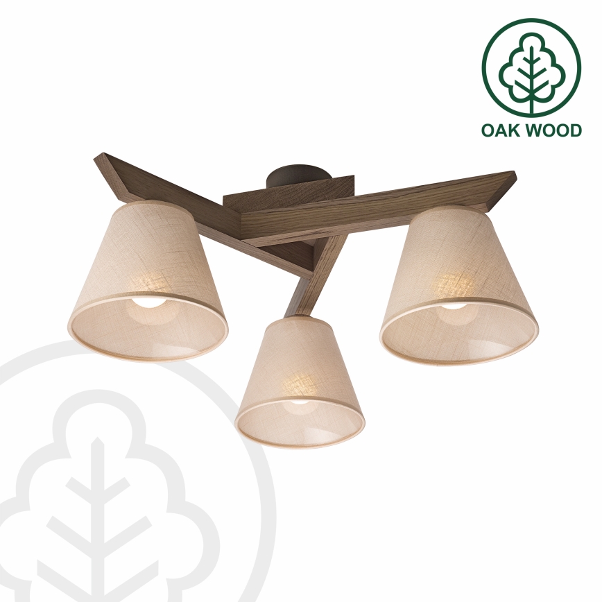 Brilagi - LED Lámpara de techo de superficie ANTHONY 3xE14/40W/230V roble/nogal/beige