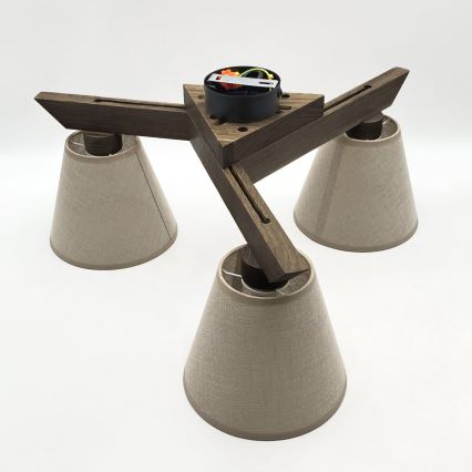 Brilagi - LED Lámpara de techo de superficie ANTHONY 3xE14/40W/230V roble/nogal/beige