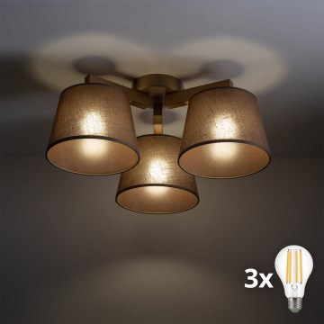 BRILAGI - LED Lámpara de techo de montaje en superficie LATTE SABIA 3xE27/15W/230V pino/marrón