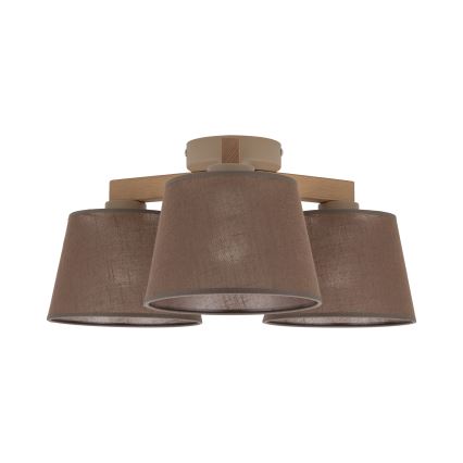 BRILAGI - LED Lámpara de techo de montaje en superficie LATTE SABIA 3xE27/15W/230V pino/marrón